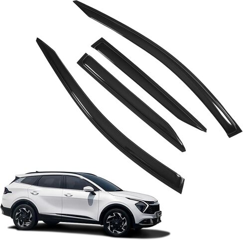 KELCSEECS Window Visors Rain Guards Compatible with Kia Sportage 2022 2021 2020 2019 2018 2017 Vent Window Visors Shades Extra Durable Window Deflectors for Sportage 2017-2022, 4pcs Accessories Black in Saudi Arabia
