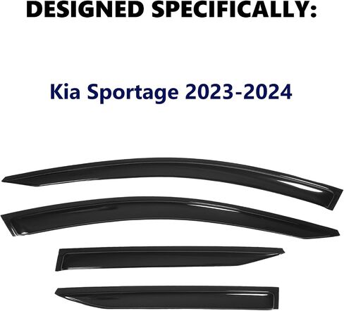 KELCSEECS Window Visors Rain Guards Compatible with Kia Sportage 2022 2021 2020 2019 2018 2017 Vent Window Visors Shades Extra Durable Window Deflectors for Sportage 2017-2022, 4pcs Accessories Black in Saudi Arabia
