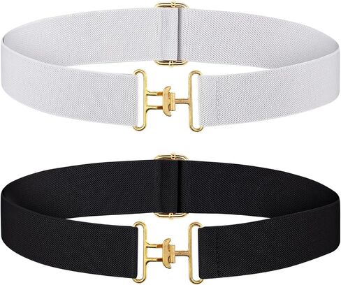 Prasacco 2 Pcs Elastic Equestrian Belt with Bit Buckle, 1.5 Inch Adjustable Hourse Riding Belts Equestrian Belts For Women Metal Surcingle Buckle Stretchable Horse Bit Belt for Horseback Riding Sports in Saudi Arabia