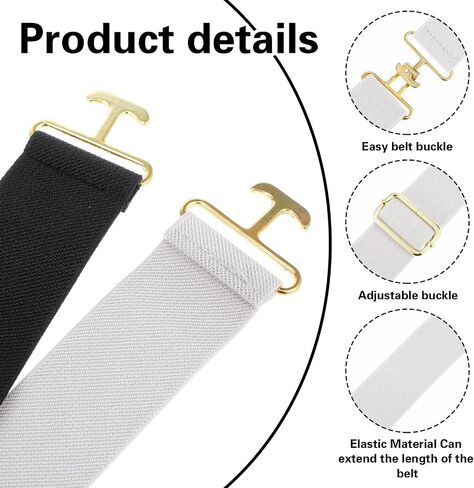 Prasacco 2 Pcs Elastic Equestrian Belt with Bit Buckle, 1.5 Inch Adjustable Hourse Riding Belts Equestrian Belts For Women Metal Surcingle Buckle Stretchable Horse Bit Belt for Horseback Riding Sports in Saudi Arabia