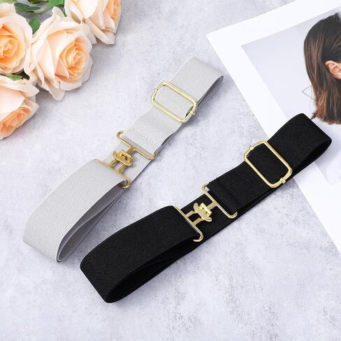 Prasacco 2 Pcs Elastic Equestrian Belt with Bit Buckle, 1.5 Inch Adjustable Hourse Riding Belts Equestrian Belts For Women Metal Surcingle Buckle Stretchable Horse Bit Belt for Horseback Riding Sports in Saudi Arabia