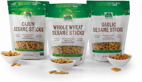 NOW Foods، أعواد السمسم من القمح الكامل، منتج الولايات المتحدة الأمريكية، بدون مواد حافظة أو إضافات أو زيوت مهدرجة، معتمد كغير معدل وراثيًا، 9 أونصة (قد تختلف التعبئة) in Saudi Arabia