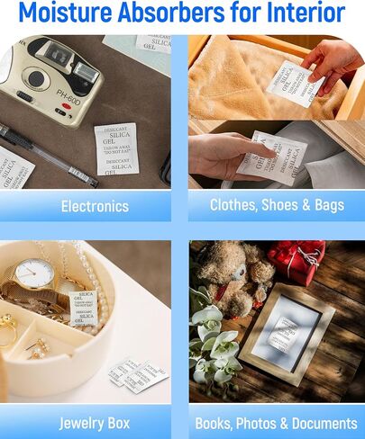 Damp Rid Hanging Bag Desiccant, Transparent Silica Gel Packs, Desiccant Packets for Storage, Moisture Absorbers for Spices Jewelry Shoes Boxes Electronics Storage, 150 Pcs in Saudi Arabia