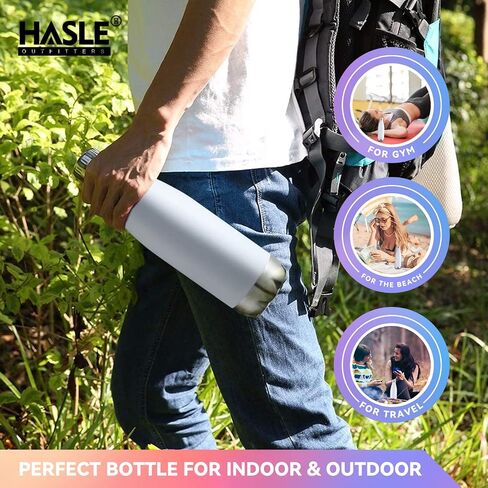 HASLE OUTFITTERS 17oz Stainless Steel Water Bottles Bulk, Vacuum Insulated Water Bottles Double Walled Powder Coated Reusable Metal Sports Water Bottles Keep Drinks Hot and Cold, Red, 8Packs in Saudi Arabia