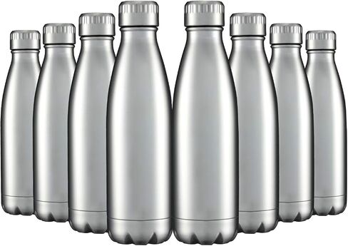 HASLE OUTFITTERS 17oz Stainless Steel Water Bottles Bulk, Vacuum Insulated Water Bottles Double Walled Powder Coated Reusable Metal Sports Water Bottles Keep Drinks Hot and Cold, Red, 8Packs in Saudi Arabia