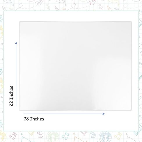 Hygloss Dry Erase Poster Boards 22x28-Inch, Pack of 30 Dry Erase Sheets, Reusable White Board for Wall or Desk, Single Side Dry Erase Surface, for School, Office, Home, Kids, Games, Education in Saudi Arabia