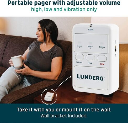 Lunderg Chair Alarm System - Wireless Chair Alarms and Fall Prevention for Elderly and Dementia Patients - Smart and Reliable Elderly Monitoring Kit for Caregiver - Perfect Complement to Bed Alarm in Kuwait