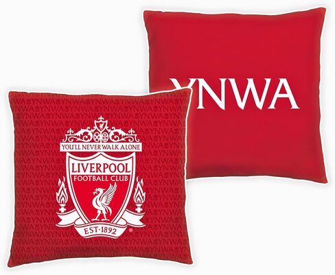 وسادة حمراء رسمية من Character World Liverpool FC، فائقة النعومة ذات وجهين، تصميم YNWA لنادي كرة القدم، مثالية لأي غرفة نوم أو أريكة أو على السرير 16 × 16 بوصة in Kuwait