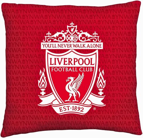 وسادة حمراء رسمية من Character World Liverpool FC، فائقة النعومة ذات وجهين، تصميم YNWA لنادي كرة القدم، مثالية لأي غرفة نوم أو أريكة أو على السرير 16 × 16 بوصة in Kuwait