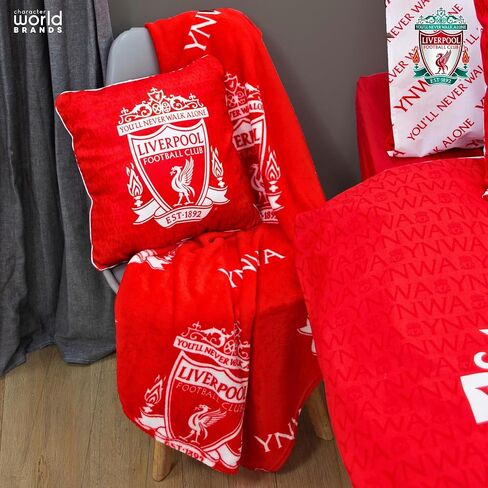 وسادة حمراء رسمية من Character World Liverpool FC، فائقة النعومة ذات وجهين، تصميم YNWA لنادي كرة القدم، مثالية لأي غرفة نوم أو أريكة أو على السرير 16 × 16 بوصة in Kuwait