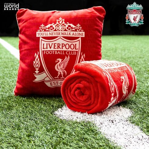 وسادة حمراء رسمية من Character World Liverpool FC، فائقة النعومة ذات وجهين، تصميم YNWA لنادي كرة القدم، مثالية لأي غرفة نوم أو أريكة أو على السرير 16 × 16 بوصة in Kuwait