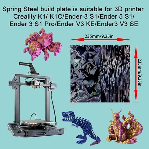 Build Plate for Creality K1/K1C/Ender 3 S1/3 S1 Pro/Ender 5 S1/Ender3 V3 KE/Ender3 V3 SE - Tinytrees Ender 3 V3 SE K1 K1C Build Plate 235x235mm (No Magnetic Base) (PEY-Skynet+PEY-Kaleidoscope) in Kuwait