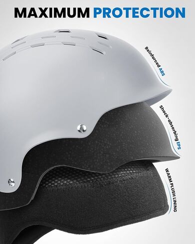خوذة التزلج OutdoorMaster - خوذة Takin-NA على الجليد مع قناع، قرص قابل للتعديل، 10 فتحات - هيكل ABS متين وجزء EPS ممتص للصدمات - خوذة رياضية ثلجية للرجال والنساء والشباب in Kuwait