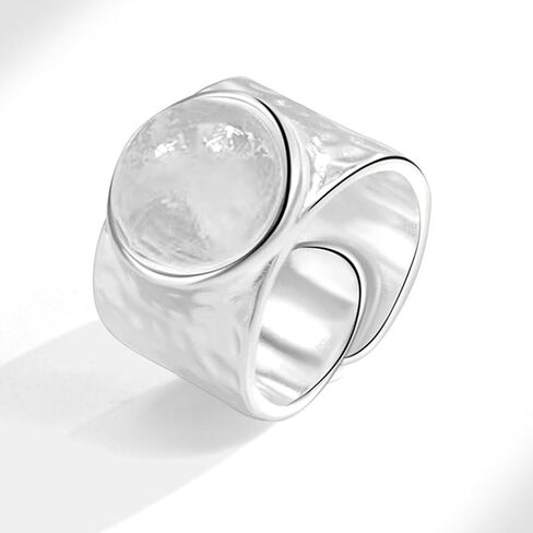 Handmade Hammered 925 Sterling Silver Rings Open Adjustable Wide Cuff Band Ring Thumb Rings for Women Men in Saudi Arabia