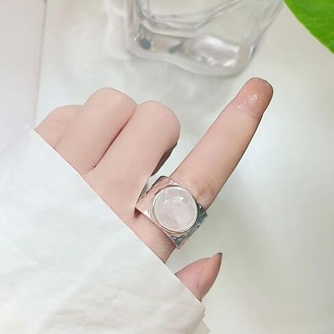 Handmade Hammered 925 Sterling Silver Rings Open Adjustable Wide Cuff Band Ring Thumb Rings for Women Men in Saudi Arabia