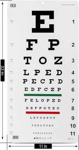 مخطط عيون سنيلين لرؤية المسافة 20 قدم، مقاس 22 × 11 بوصة in Kuwait