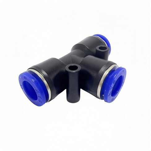 Pneumatic Blue Push to Connect Tee Union Fitting, 8mm x 8mm x 8mm OD Tube Quick Fittings (Pack of 20) in Kuwait