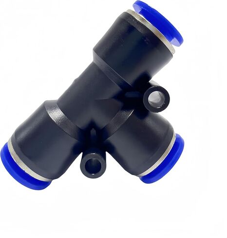 Pneumatic Blue Push to Connect Tee Union Fitting, 8mm x 8mm x 8mm OD Tube Quick Fittings (Pack of 20) in Kuwait