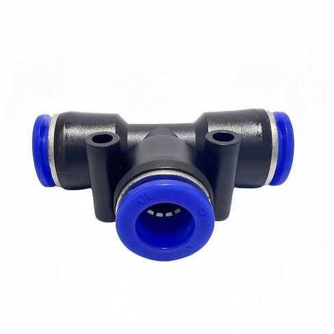 Pneumatic Blue Push to Connect Tee Union Fitting, 8mm x 8mm x 8mm OD Tube Quick Fittings (Pack of 20) in Kuwait