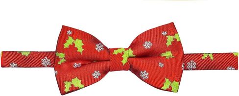 Retreez Christmas Holly Leaves And Berries Woven Pre-tied Boy's Bow Tie in Saudi Arabia