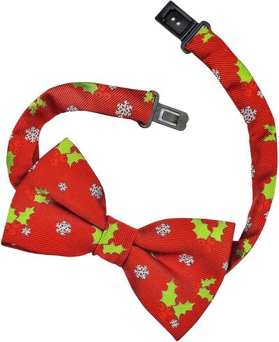 Retreez Christmas Holly Leaves And Berries Woven Pre-tied Boy's Bow Tie in Saudi Arabia