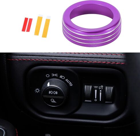 Headlight Fog Light Control Switch Knob Cover Ring, Interior Decal Trim for Dodge for RAM 2018-2022 Blue, 1 Pc in Saudi Arabia