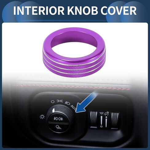 Headlight Fog Light Control Switch Knob Cover Ring, Interior Decal Trim for Dodge for RAM 2018-2022 Blue, 1 Pc in Saudi Arabia