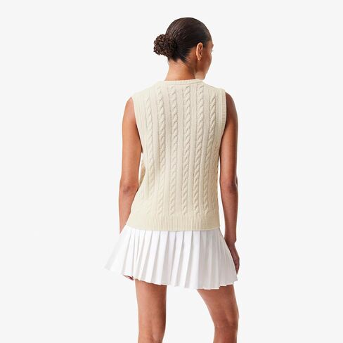 Lacoste Women's Sleeveless Cashmere Cardigan in Saudi Arabia