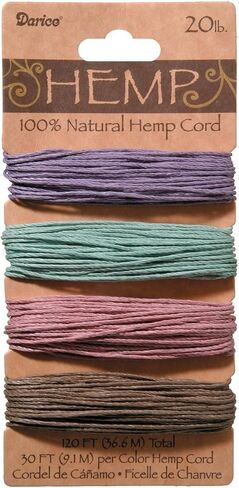 DARICE 1936-86 Hemp Earthy Card Set, 20-Pound by 120-Feet, Assorted in Saudi Arabia