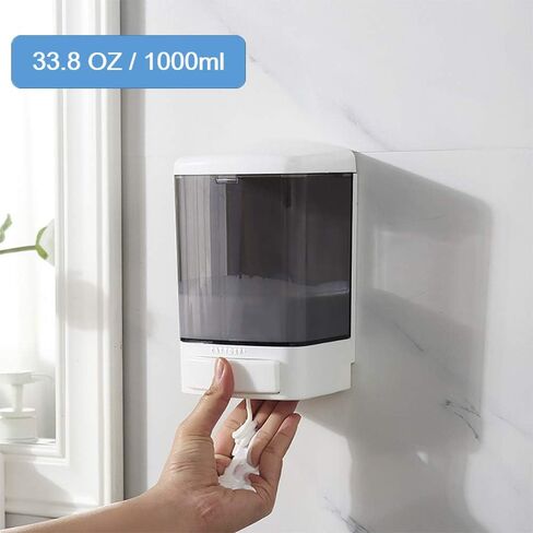6-Pack Soap Dispenser Wall Mount 1000ml (33.8oz) –Commercial Heavy-Duty Plastic Liquid Dispenser for Soap,Shampoo, Hand Sanitizer– Manual Pump for Bathroom, Kitchen, Restaurant,Hotel (1000ml) in Saudi Arabia