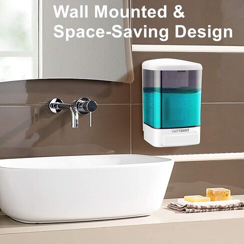 6-Pack Soap Dispenser Wall Mount 1000ml (33.8oz) –Commercial Heavy-Duty Plastic Liquid Dispenser for Soap,Shampoo, Hand Sanitizer– Manual Pump for Bathroom, Kitchen, Restaurant,Hotel (1000ml) in Saudi Arabia