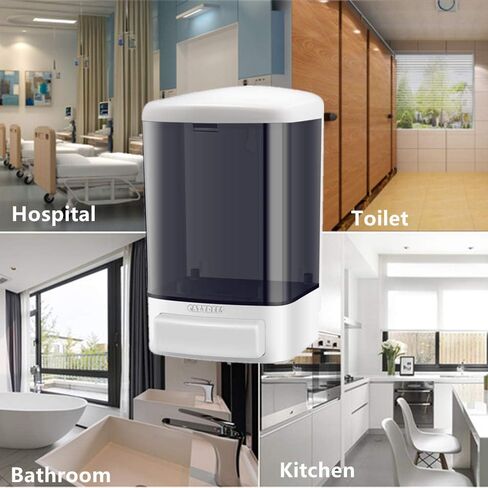 6-Pack Soap Dispenser Wall Mount 1000ml (33.8oz) –Commercial Heavy-Duty Plastic Liquid Dispenser for Soap,Shampoo, Hand Sanitizer– Manual Pump for Bathroom, Kitchen, Restaurant,Hotel (1000ml) in Saudi Arabia