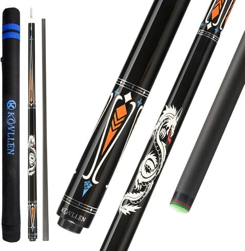 Carbon Fiber Pool Cue Stick Technology Low Deflection Billiard Cue ( 12.5mm Carbon Fiber Shaft, 4 Pieces of Carbon Tubes Inside Butt, Leather Handle, 3/8*8 Radial Pin Joint, Adjustable Weight) in Saudi Arabia
