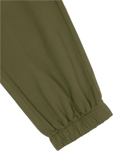 OYOANGLE Men's Letter Patched Drawstring Waist Cargo Pants Casual Joggers with Pocket in Saudi Arabia