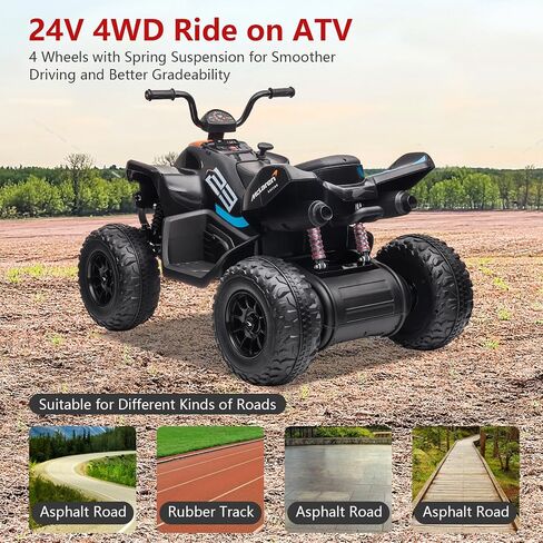 سيارة ركوب ماكلارين مرخصة رسميًا من Towallmark، تعمل ببطارية 24 فولت، لعبة سيارة رباعية العجلات ATV لمدة 3-8 سنوات، سيارة كهربائية للطرق الوعرة بسرعتين، أضواء LED، بلوتوث، MP3، أزرق in Saudi Arabia
