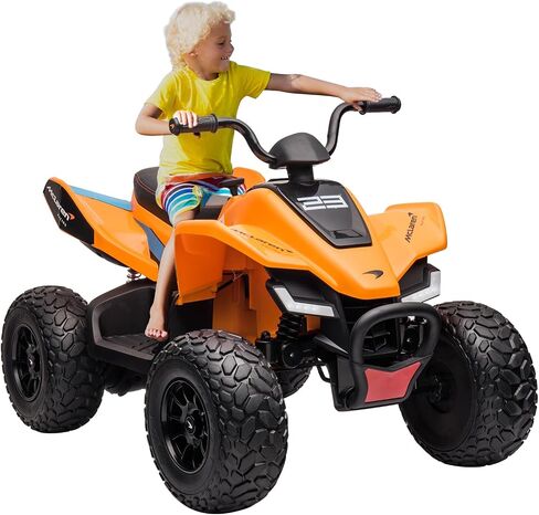 Towallmark Officially Licensed Mc-Laren Ride on Car, 24V Battery Powered, 4-Wheeler Quad Car Toy ATV for 3-8yrs, Electric Off-Road Car with 2 Speeds, LED Lights, Bluetooth, MP3, Blue in Saudi Arabia