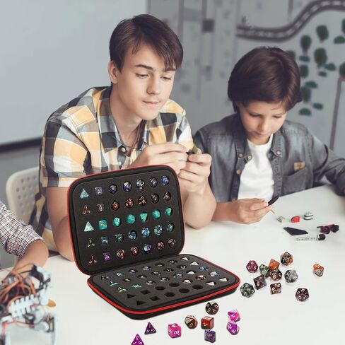 Aoriher 2 Pcs Dice Case Dice Box Dice Holder Display Storage Case with Handle Slotted Tray Holds 70 Dices Large Capacity Travel Case Organizer Role Playing Game for Rpg Table Game(Green, Purple) in Saudi Arabia