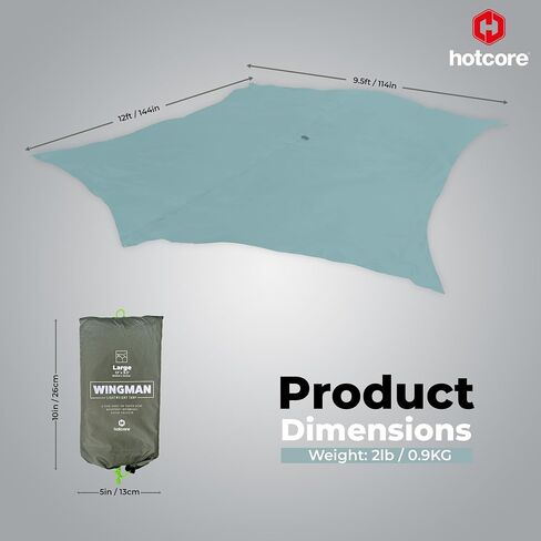Hotcore Wingman Waterproof Camping Tarp, Lightweight with 2000mm Waterproof Coatin (Large 12' x 9.5') in Saudi Arabia