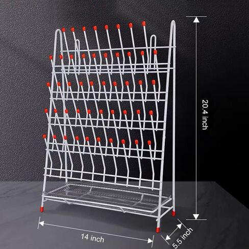 رف تجفيف المختبر 55 أوتاد رف الأواني الزجاجية للمختبر رف تجفيف الأواني الزجاجية بسلك فولاذي رف تجفيف الأنبوب القائم بذاته لأدوات المختبر المدرسية (55 أوتاد) in Kuwait