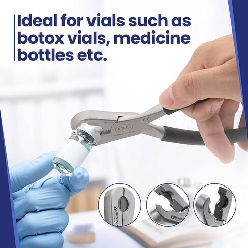 Dual Action Vial Opener and Vial Decapper | Durable Ergonomic Vial Cap Remover | Easy to Use Vial Opener Tool | For Medical Applications and Opening Pharmacy Medicine Bottles (11mm x 20mm) in Saudi Arabia