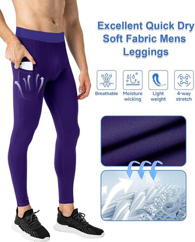 SPVISE Compression Pants Men Leggings for Sports Gym Cool Dry Athletic Tights Base Layer for Running Football Basketball Yoga in Saudi Arabia