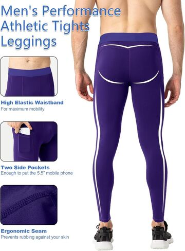 SPVISE Compression Pants Men Leggings for Sports Gym Cool Dry Athletic Tights Base Layer for Running Football Basketball Yoga in Saudi Arabia