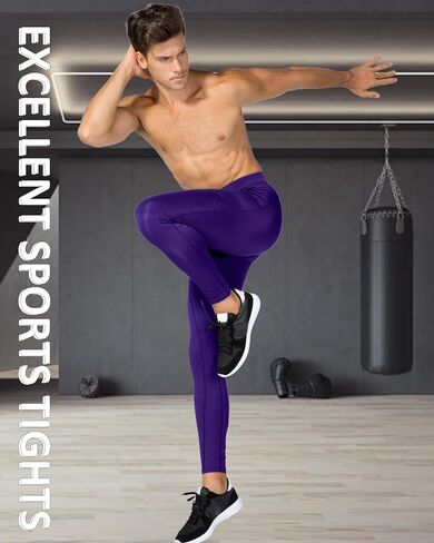 SPVISE Compression Pants Men Leggings for Sports Gym Cool Dry Athletic Tights Base Layer for Running Football Basketball Yoga in Saudi Arabia
