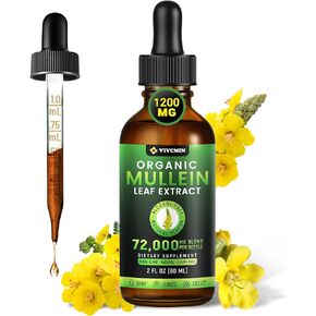 Mullein Drops for Lungs - Lung Cleanse, Organic Mullein Leaf Extract for Detox & Respiratory Health, Immune Support, Natural Lung Support Supplement, No GMO - 4 FL OZ