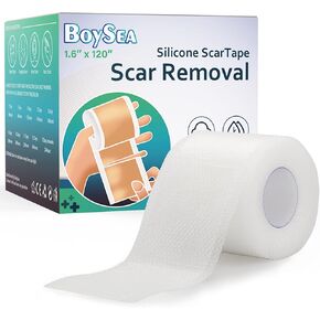 Silicone Scar Sheets (1.6" x 120") Clear Silicone Scar Tape - Scars Removal Treatment - Reusable Scar Strips for Keloid, C-Section, Burn, Surgical Scars