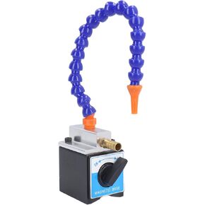 Magnetic Base Coolant Hose, 300mm Long Adjustable Magnetic Base Coolant Hose Flexible 1/4in Inlet 1/2in Outlet Hose for CNC Lathe Milling Drill Machine Processing