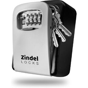 Key Safe –Spacious Resettable 12-Digit Combination Keypad Lock box, Waterproof Key Safe Wall Mounted Lockbox for Home, Office Security, Ideal for Outdoor Indoor Use, Black (1 Pack)