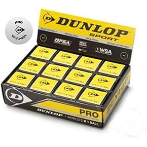 DUNLOP Squash Balls Pro White Box 12