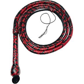 Bull Whip 04 to 16 Feet 16 Plaits Kangaroo Hide Leather Equestrian Bullwhip Leather Belly and Leather Bolster Construction