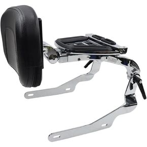 Motorcycle Multifunction Sissy Bar Driver Passenger Adjustable Backrest for Harley Nightster RH 975 Special RH975S 2022 2023 2024 with Folding Luggage Rack Accessories (Black)